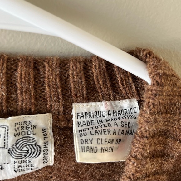 VTG Sears Men's V-Neck Brown Sweater Vest -L-100% Virgin Wool- Granola - Picture 5 of 6